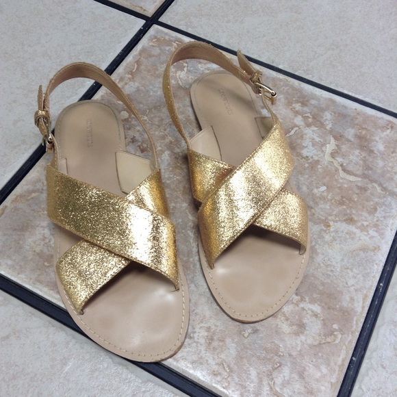 J. Crew Shoes - J. Crew gold slides